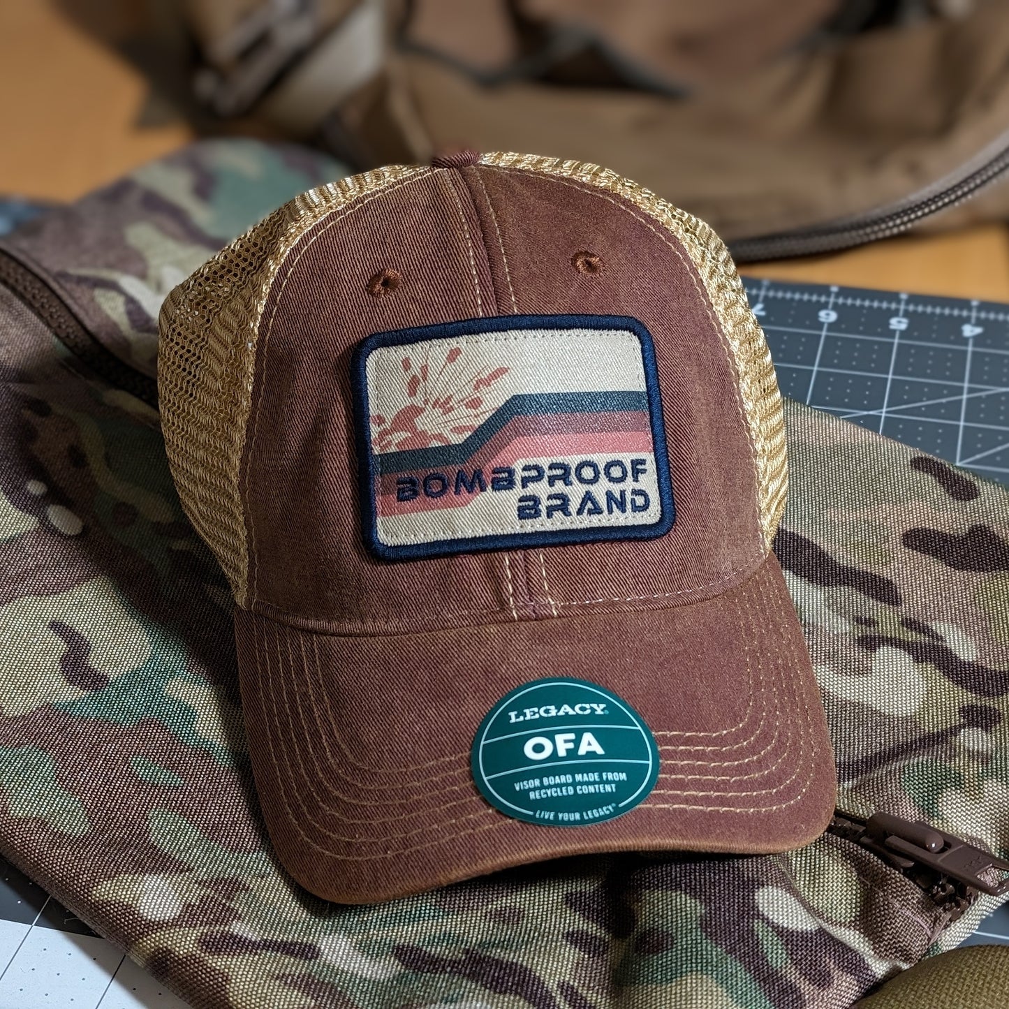 BombProof Brand Retro Hat - Burgundy