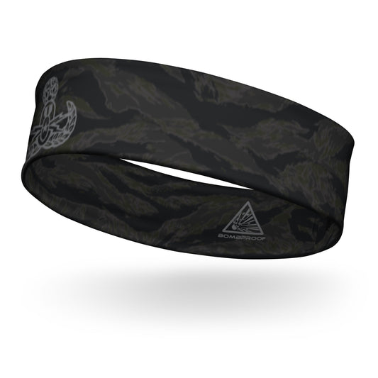 EOD Badge Headband- BLACKOUT Tiger Stripe