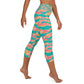 Yoga Capri Leggings - Pastel Tiger Stripe